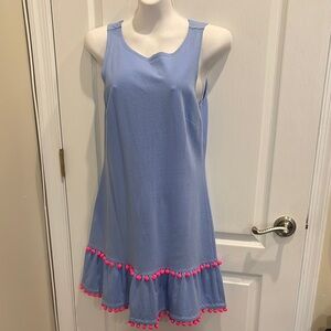 STS Sail to Sable Hydra Blue Ruffled Sundress Casual R1802 Size S